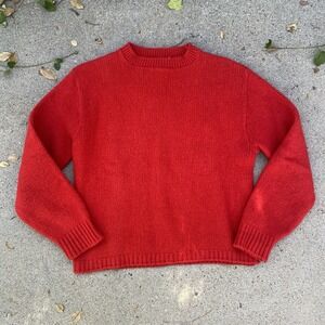 Vintage Jersild Shetland Wool Candy Apple Red Sweater 60s S/M Unisex